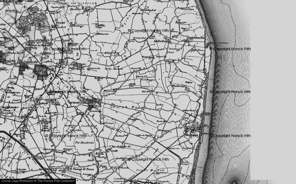 Old Map of Mill Hill, 1898 in 1898