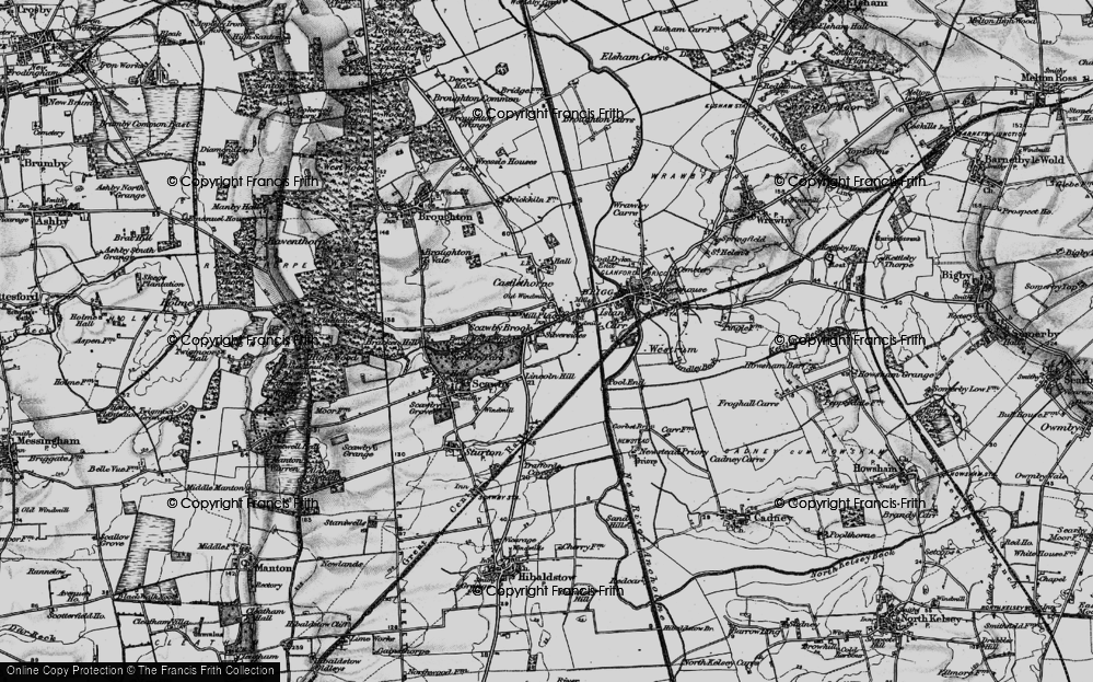 Old Map of Historic Map covering Scawby Brook in 1895