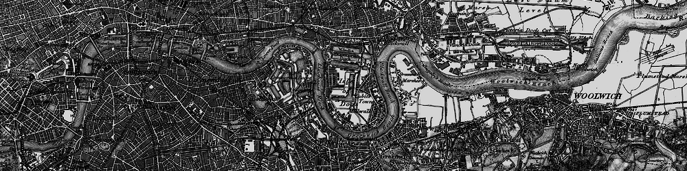 Old map of Millwall in 1896