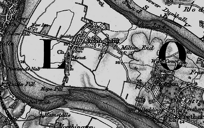 Old map of Milton End in 1896
