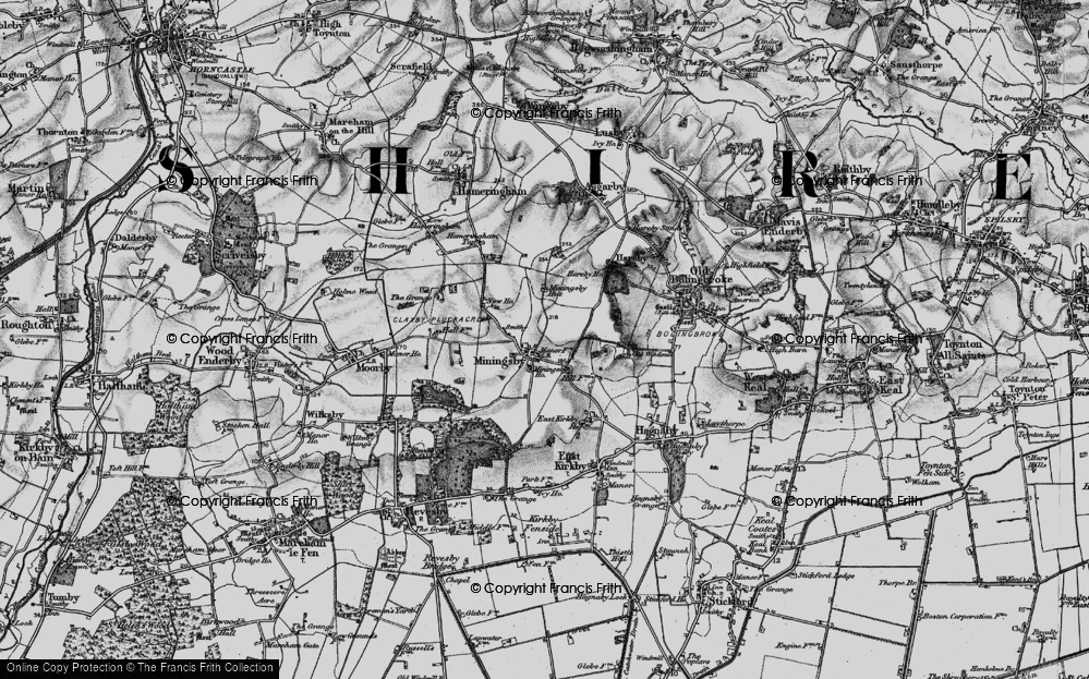 Old Map of Miningsby, 1899 in 1899