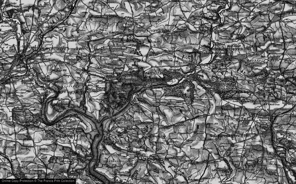 Old Map of Minwear, 1898 in 1898