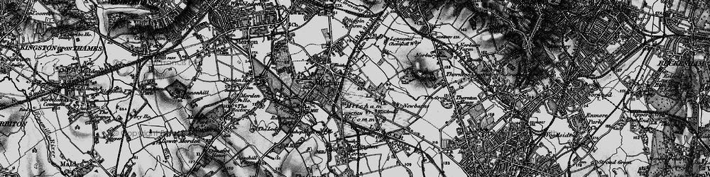 Old map of Mitcham in 1896