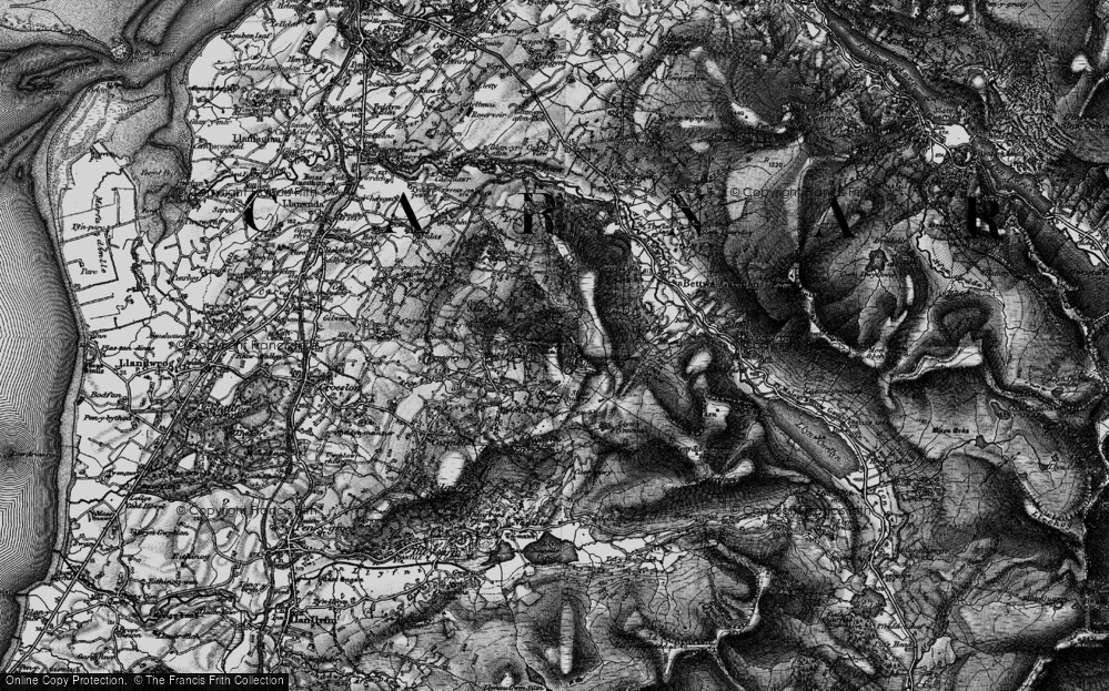 Old Map of Moel Tryfan, 1899 in 1899