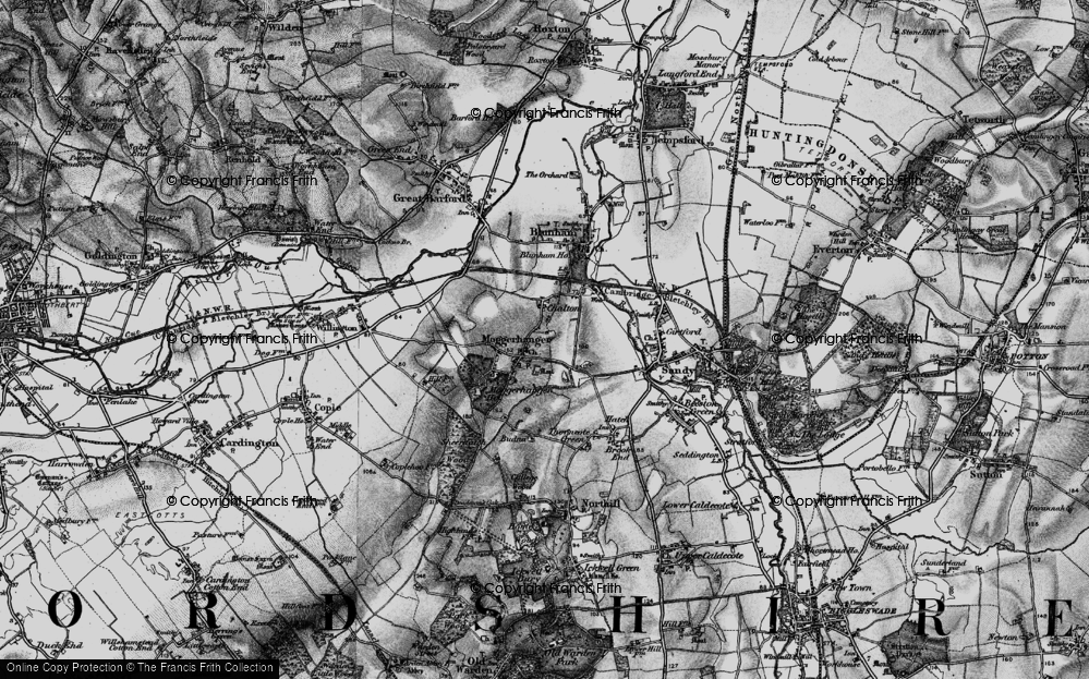 Old Map of Moggerhanger, 1896 in 1896