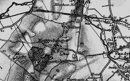 Old map of Moggerhanger in 1896
