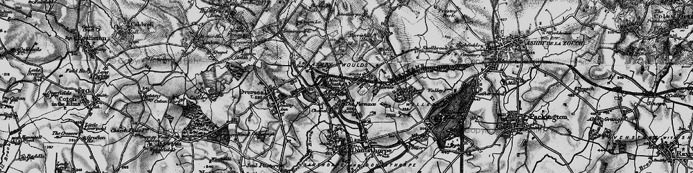 Old map of Ashby-de-la-Zouch Canal in 1895