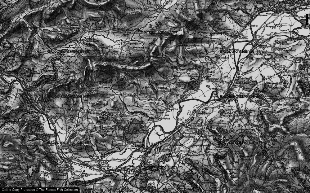 Old Map of Historic Map covering Bryn-y-garth in 1896