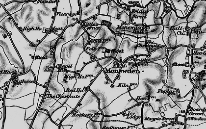 Old map of Monewden in 1898