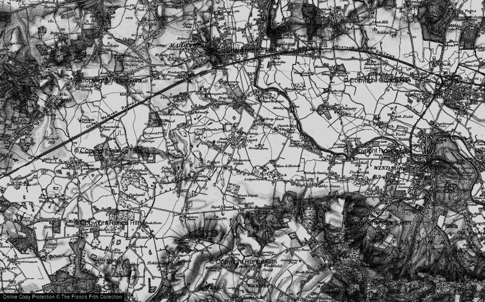 Old Map of Moneyrow Green, 1895 in 1895