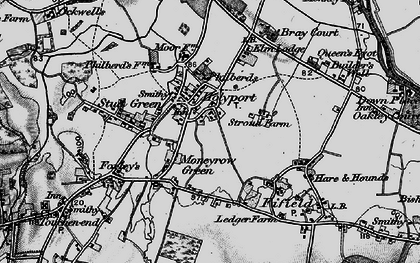 Old map of Moneyrow Green in 1895