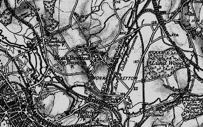 Old map of Monk Bretton in 1896