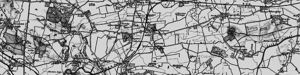 Old map of Monk Fryston in 1895