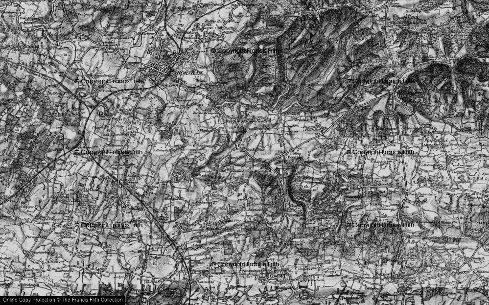 Old Map of Historic Map covering Beedinglee in 1895