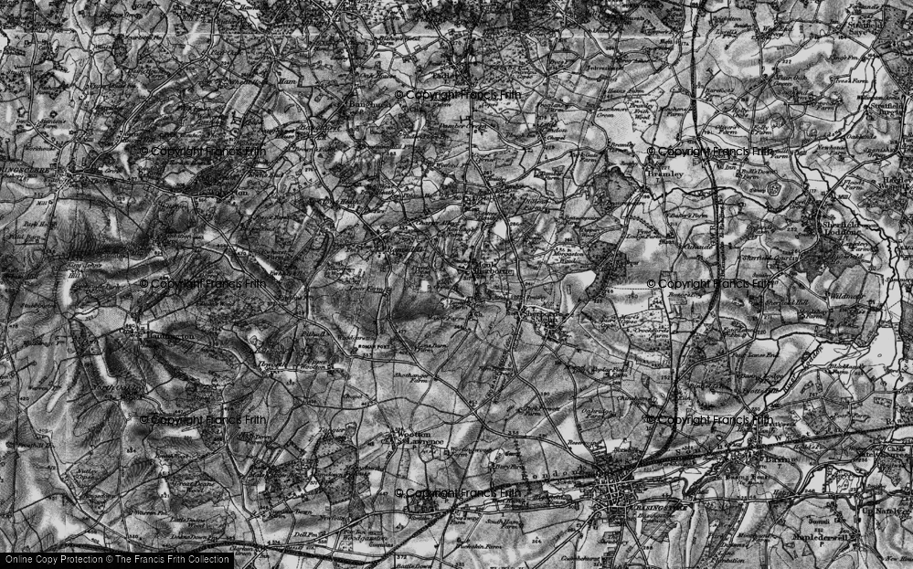 Old Map of Monk Sherborne, 1895 in 1895