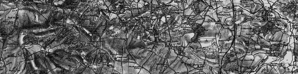 Old map of Monk Sherborne in 1895