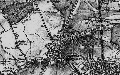 Old map of Monken Hadley in 1896