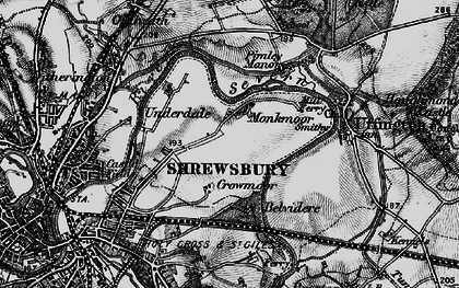 Old map of Monkmoor in 1899