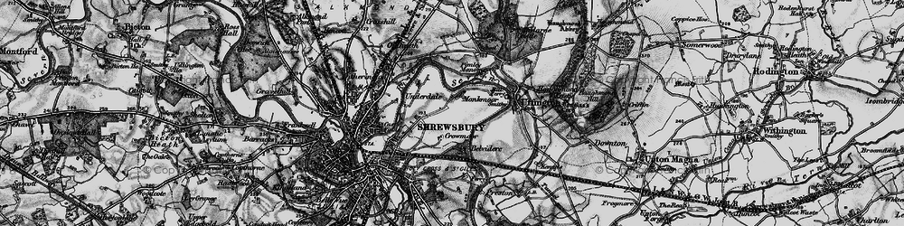 Old map of Monkmoor in 1899