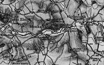 Old map of Monks Eleigh in 1896