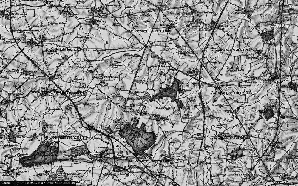 Old Map of Monks Kirby, 1899 in 1899