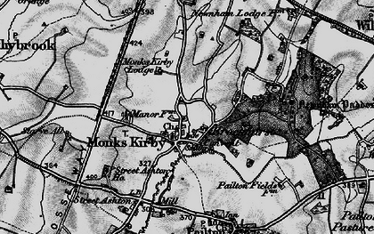 Old map of Monks Kirby in 1899