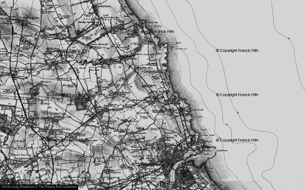 Old Map of Monkseaton, 1897 in 1897
