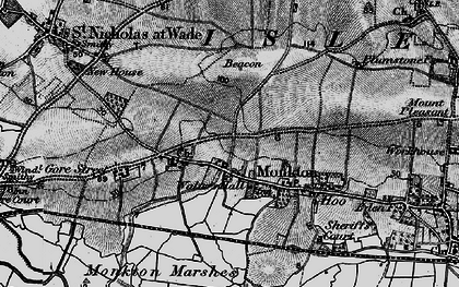 Old map of Monkton in 1895