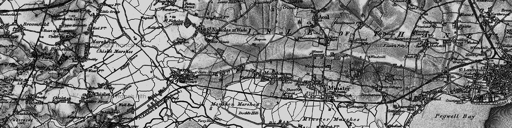Old map of Monkton in 1895