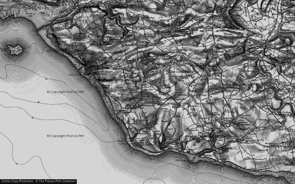 Old Map of Monkton, 1897 in 1897
