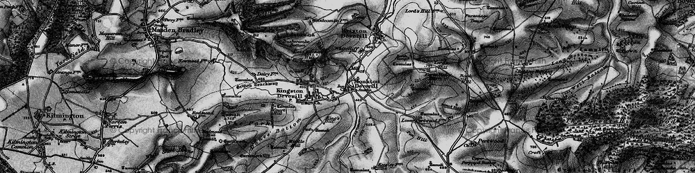 Old map of Monkton Deverill in 1898