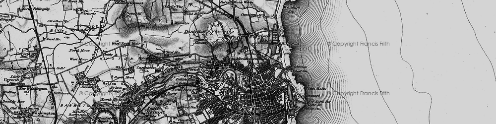 Old map of Monkwearmouth in 1898