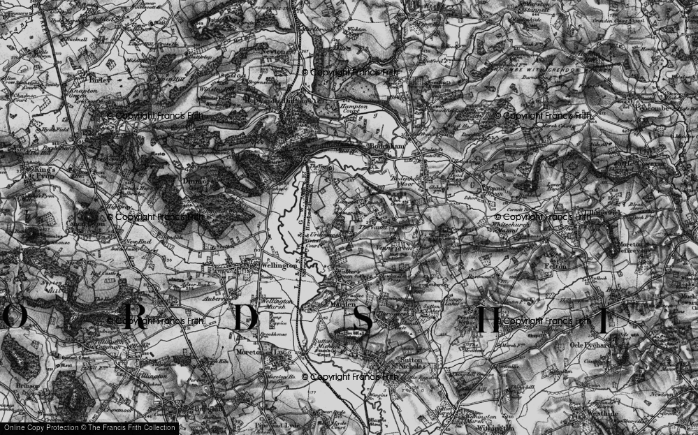 Old Map of Monmarsh, 1898 in 1898