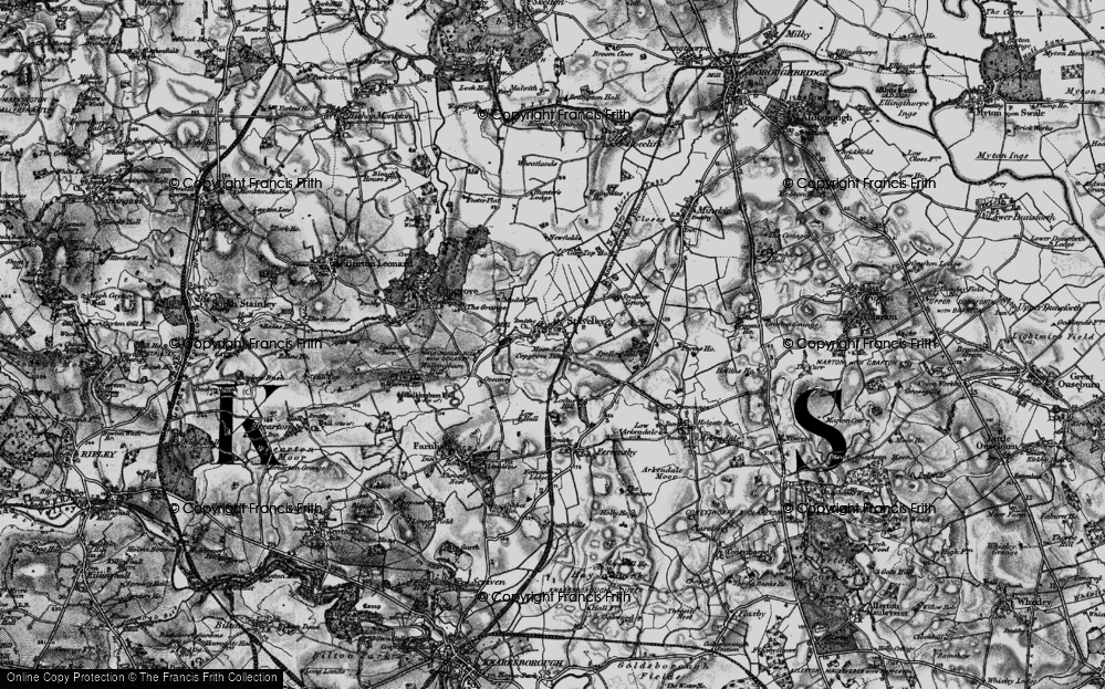Old Map of Historic Map covering Loftus Hill in 1898
