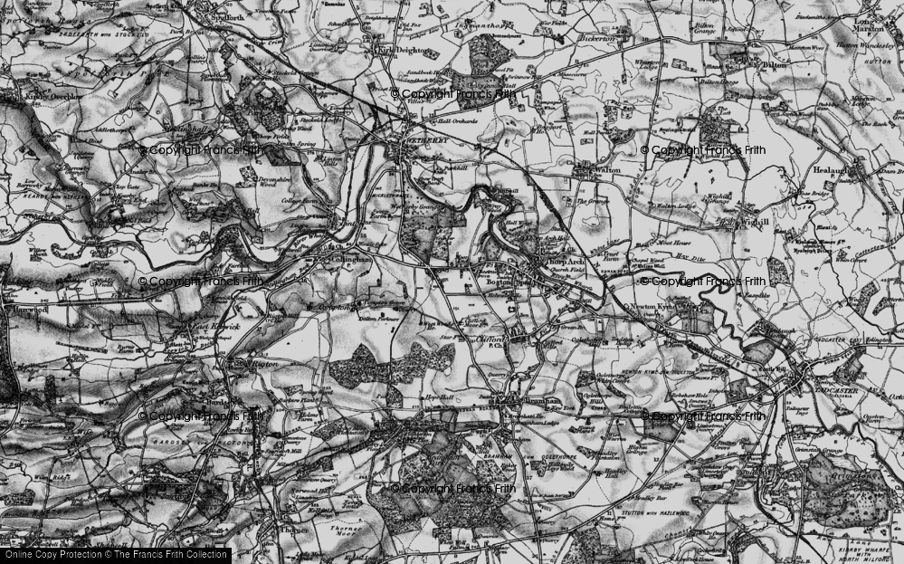 Old Map of Historic Map covering Beilby Wood in 1898