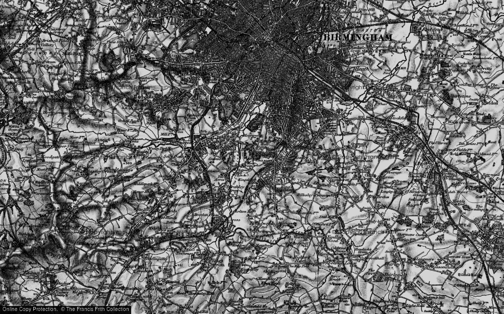 Old Map of Historic Map covering Cannon Hill Park in 1899
