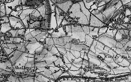 Old map of Emley Moor in 1896