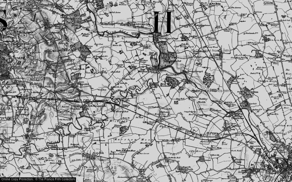 Old Map of Moor Monkton, 1898 in 1898