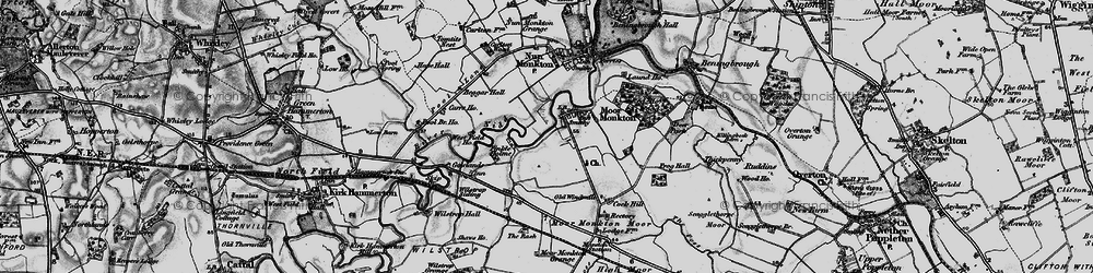 Old map of Moor Monkton in 1898
