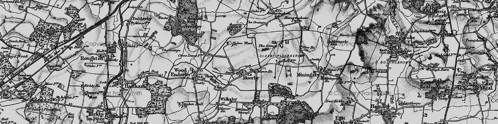 Old map of Claxby Pluckacre in 1899