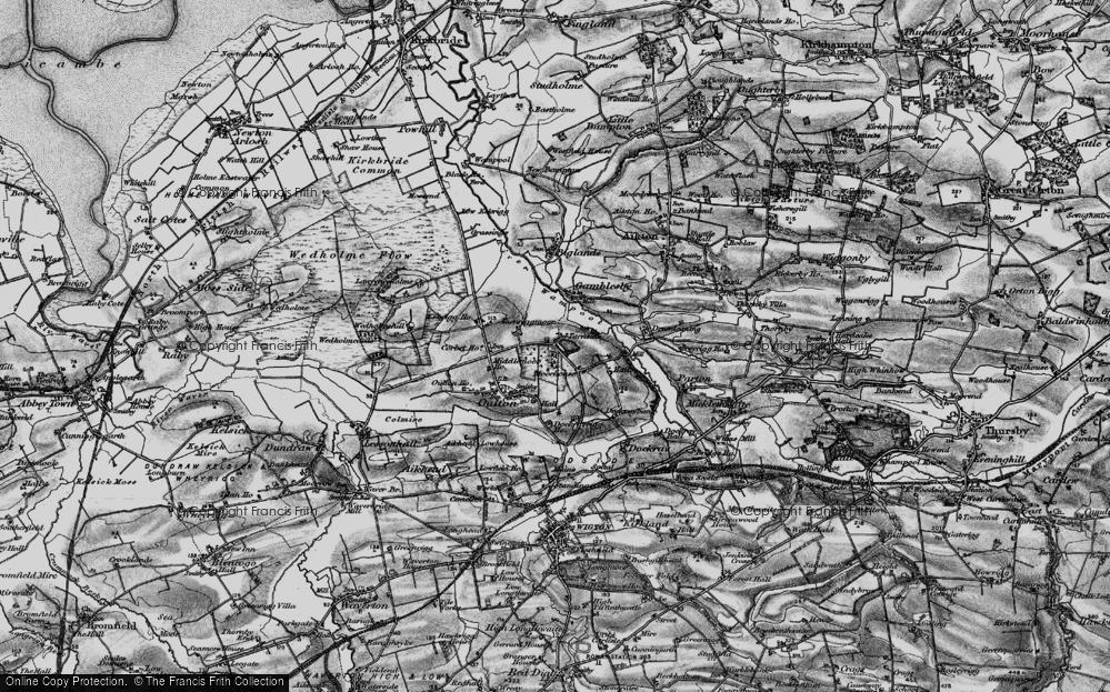 Old Map of Historic Map covering Moorhouse Hall in 1897