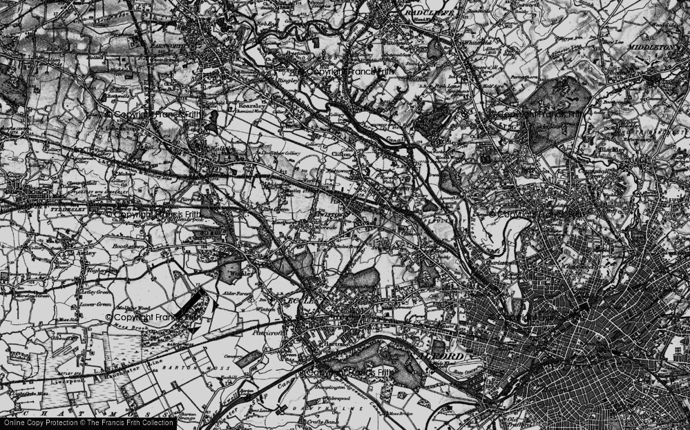 Old Map of Moorside, 1896 in 1896