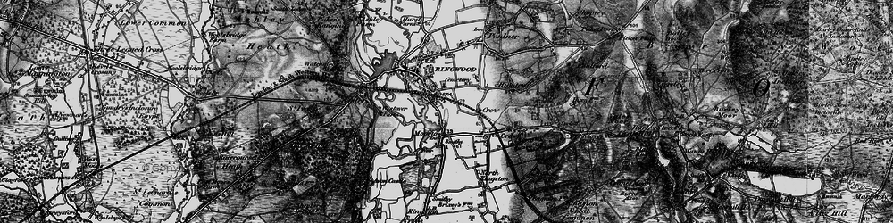 Old map of Avon Valley Path in 1895