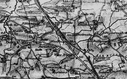 Old map of Ash Bullayne in 1898