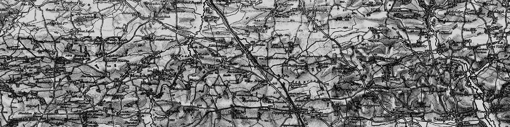 Old map of Ash Bullayne in 1898