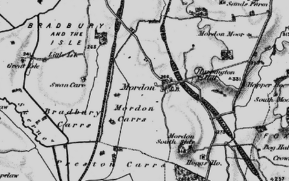 Old map of Bradbury Carrs in 1898