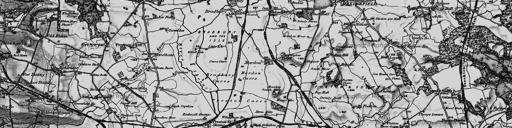 Old map of Bradbury Carrs in 1898