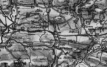 Old map of Morebath in 1898