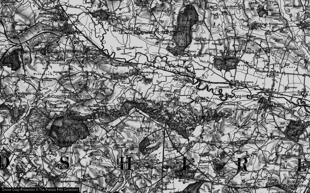 Old Map of Historic Map covering Banktop Wood in 1897