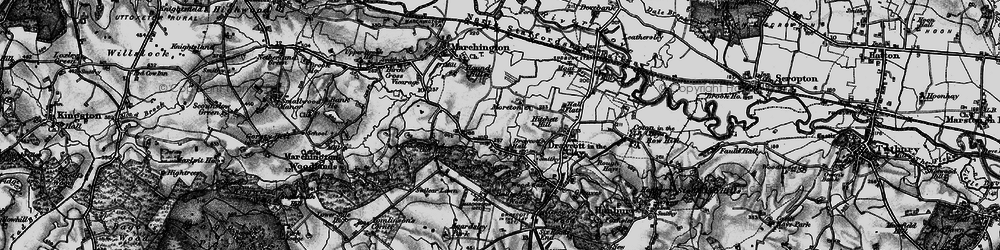 Old map of Marchington Cliff in 1897